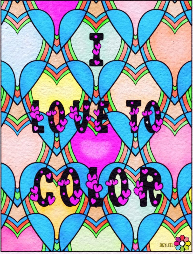 I Love To Color Coloring Page colored by Debbie C