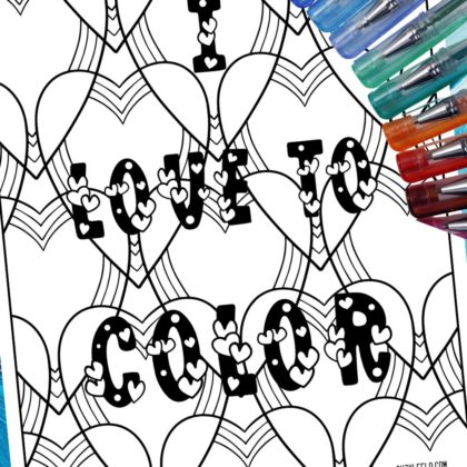 Love to color hearts Coloring Page from SuzyLeeLo
