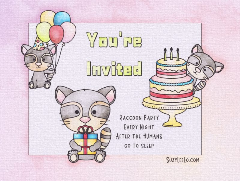 Raccoon Party Every Night After Humans Go To Bed from suzy leelo