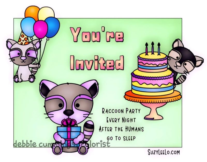 raccoon coloring page colored by Debbie