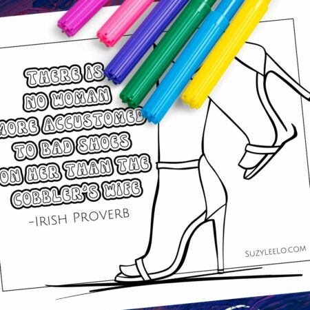 cobblers wife - irish proverb - suzyleelo coloring page
