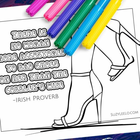 cobblers wife - irish proverb - suzyleelo coloring page