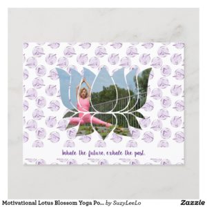Motivational Lotus Blossom Yoga Postcard by Suzy LeeLo