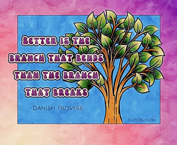 Branch that bends - Danish Proverb Coloring Page