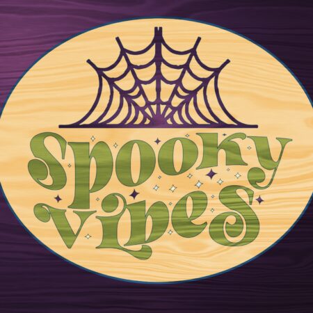 Spooky Vibes - halloween sign coloring page