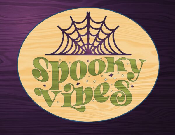 Spooky Vibes - halloween sign coloring page