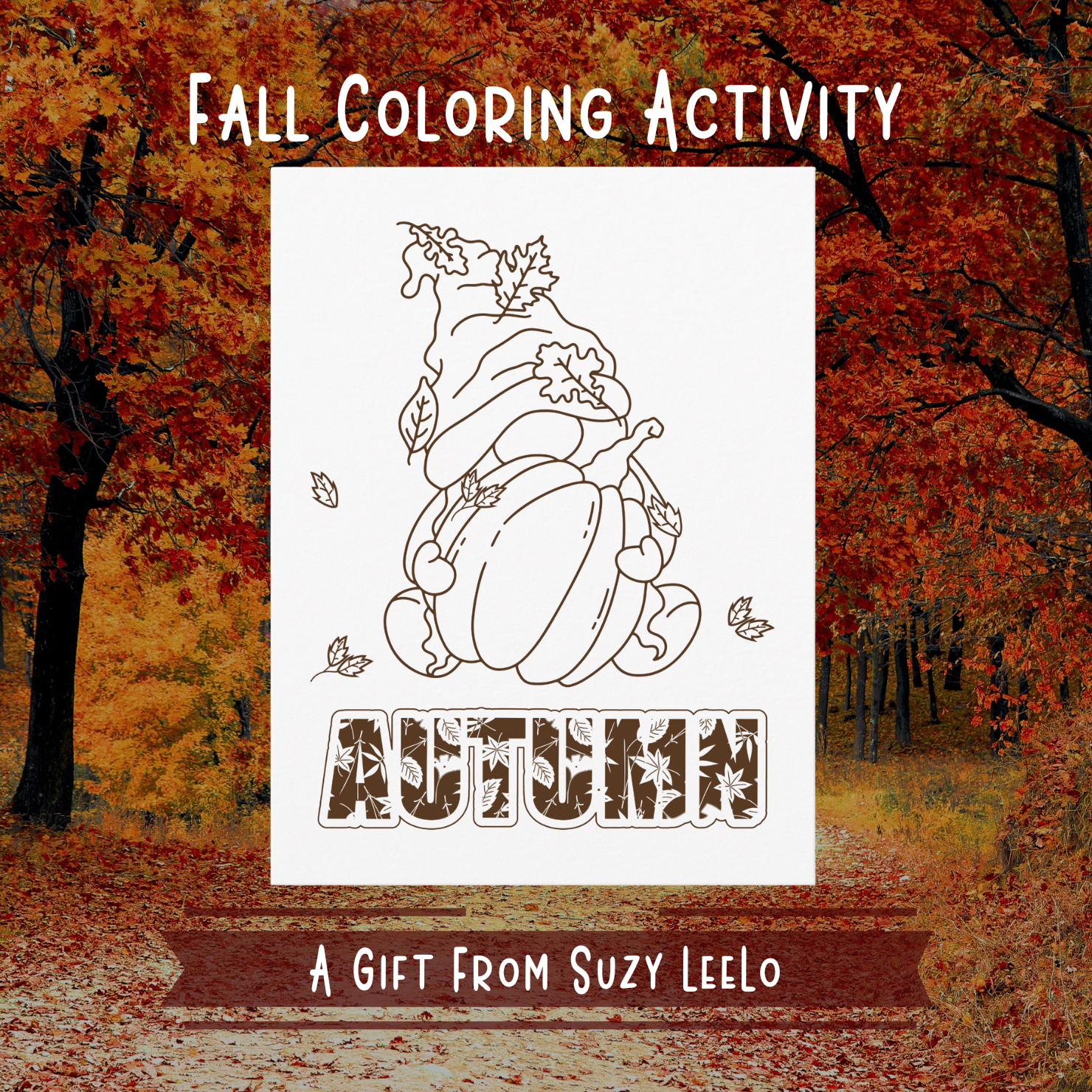 Happy Fall Gnome Free Coloring Page