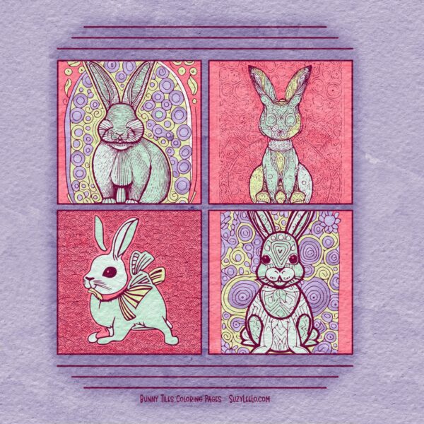 Bunny Tiles coloring pages 01 - suzyleelo