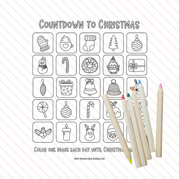 Christmas Countdown Coloring Activity