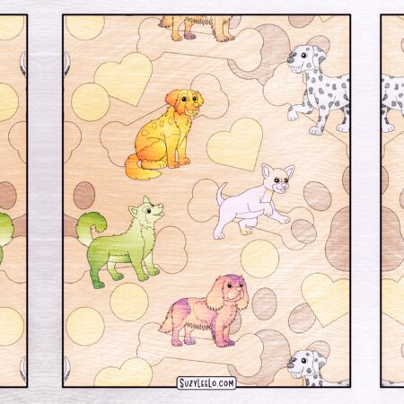 Cute Dog Pattern Coloring Page. Colored by Suzy LeeLo