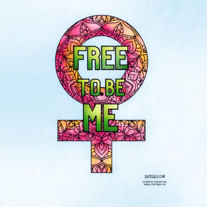 "Free to be Me" Female Symbol Coloring Page