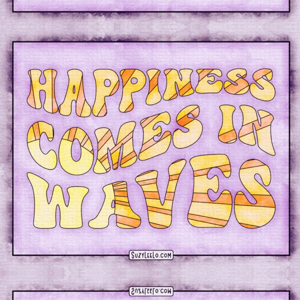 Happiness Comes In Waves sunshine - Summertime Coloring Page by Suzy LeeLo