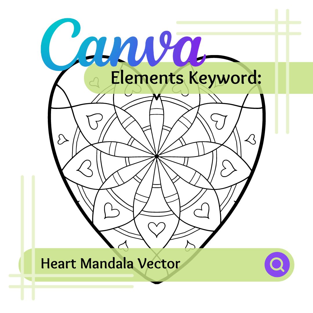 Canva Elements Keyword: Heart Mandala Vector