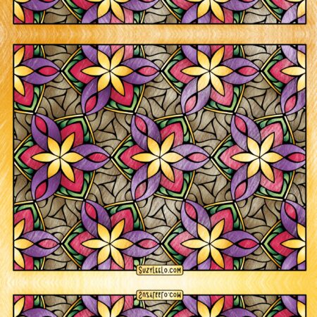 Abstract Flowers Pattern Coloring Page