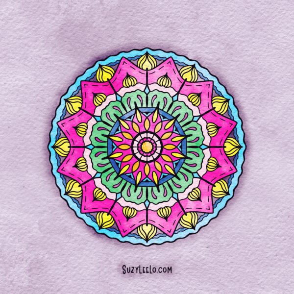June Bloom Mandala Coloring Page
