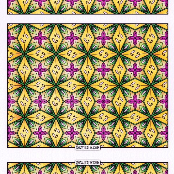 Geometric Kaleidoscope Pattern Coloring page