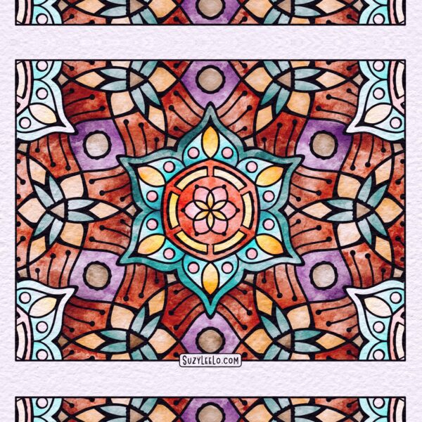 Free Printable Coloring Page - Sacred geometry mandala pattern coloring page by Suzy LeeLo