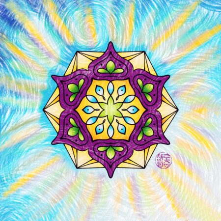 Crystal Mandala Flower Coloring Page Colored by Suzy LeeLo