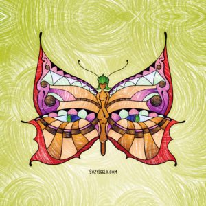 Butterfly Pixie Fairy Coloring Page colored by Suzy LeeLo