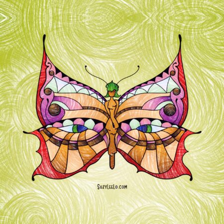 Butterfly Pixie Fairy Coloring Page colored by Suzy LeeLo