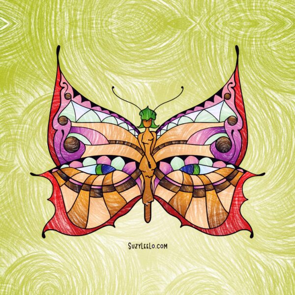 Butterfly Pixie Fairy Coloring Page