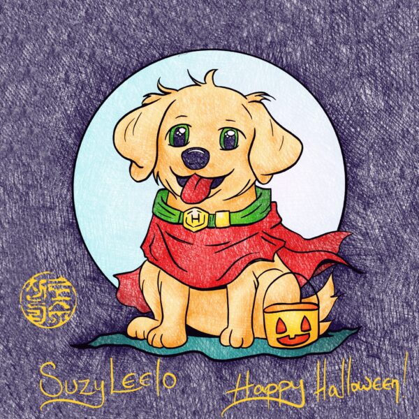 Halloween Puppy Coloring Page