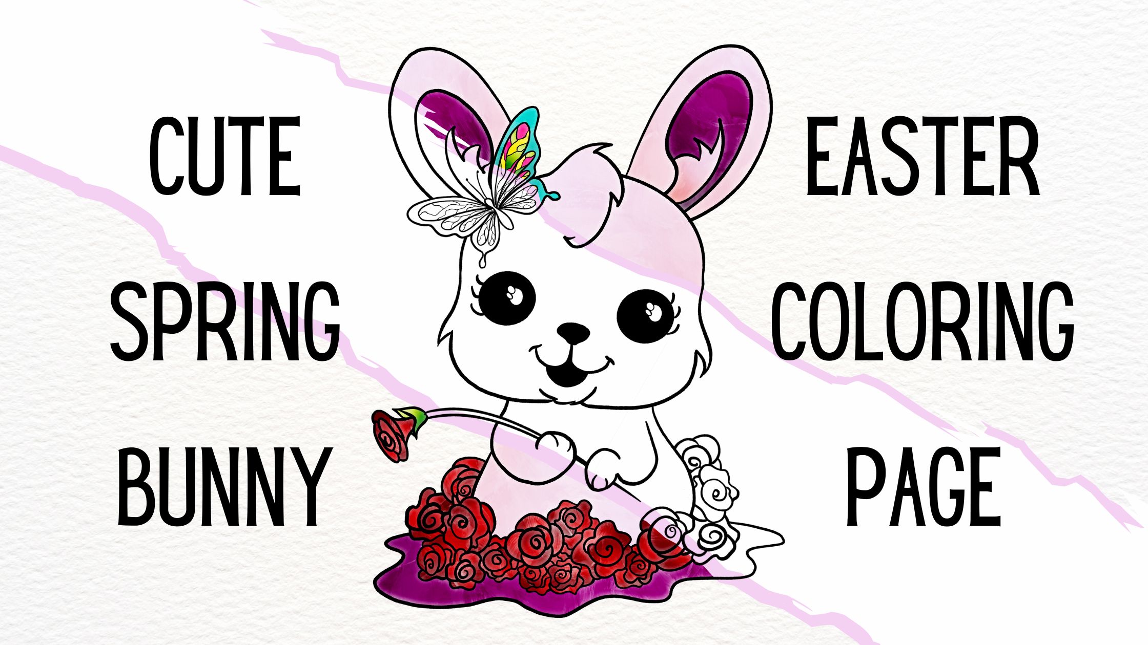 Cute Spring Bunny Easter Coloring Page Activity