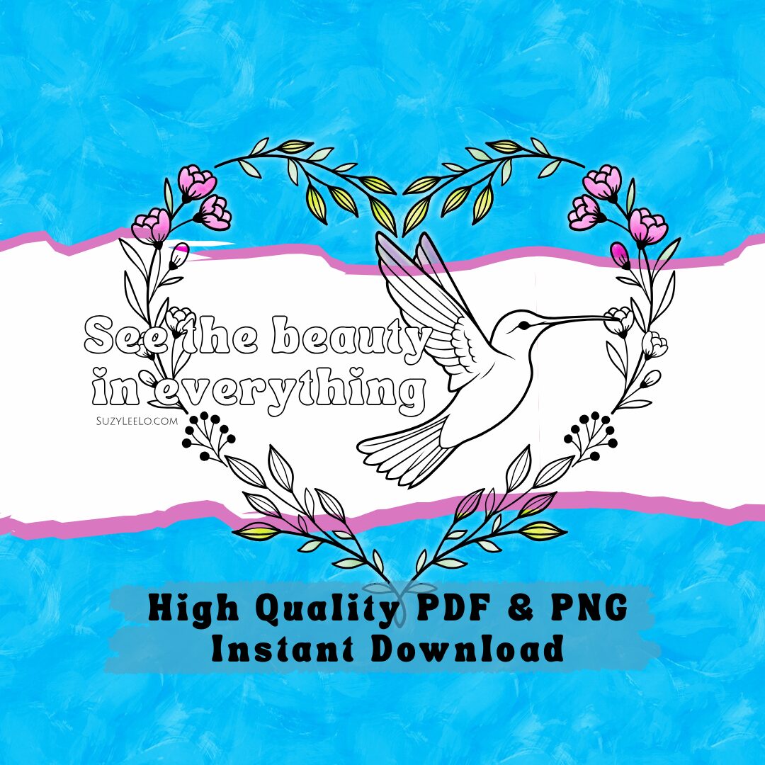 Hummingbird Coloring Page Instant Download