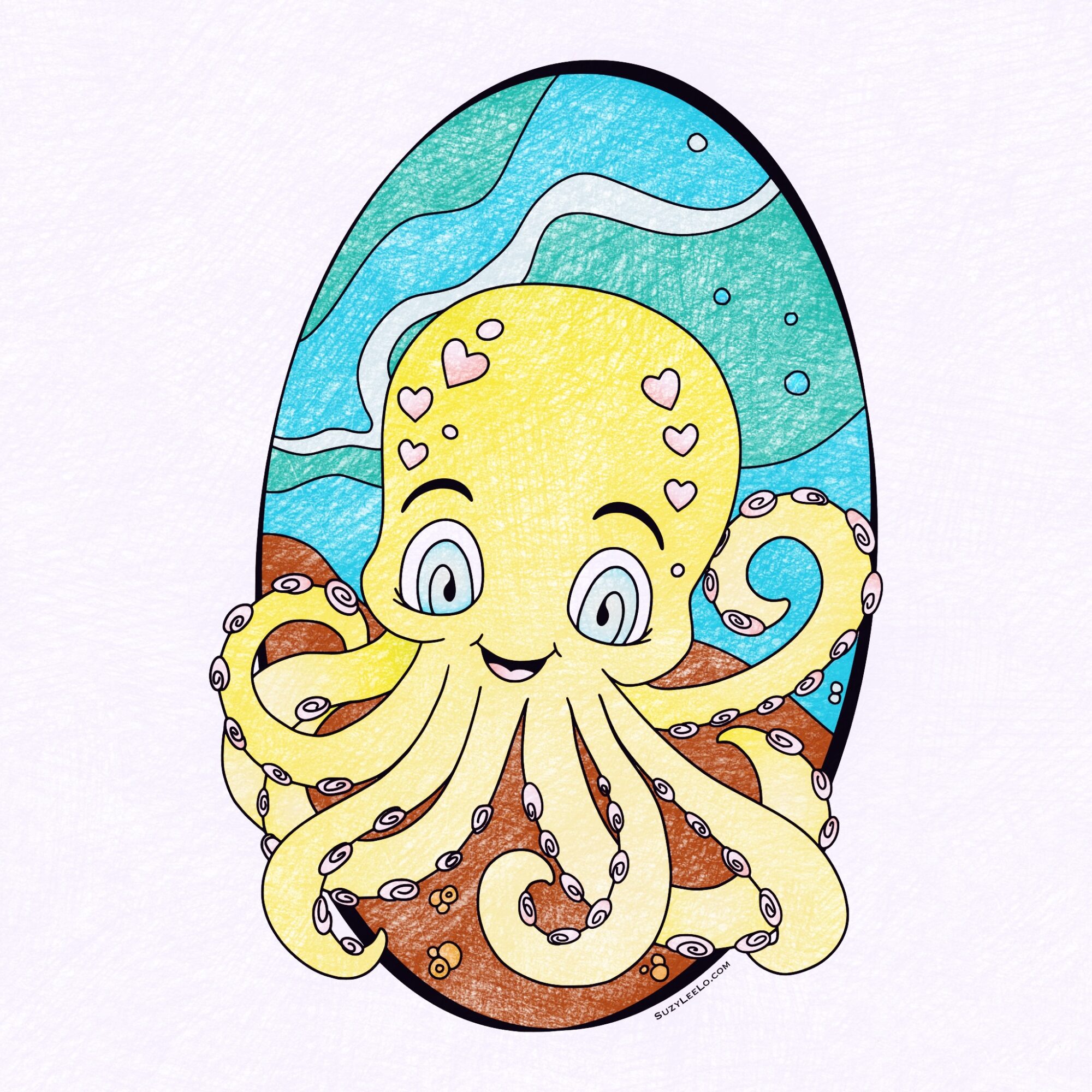octopus Coloring Page Colored by Suzy LeeLo
