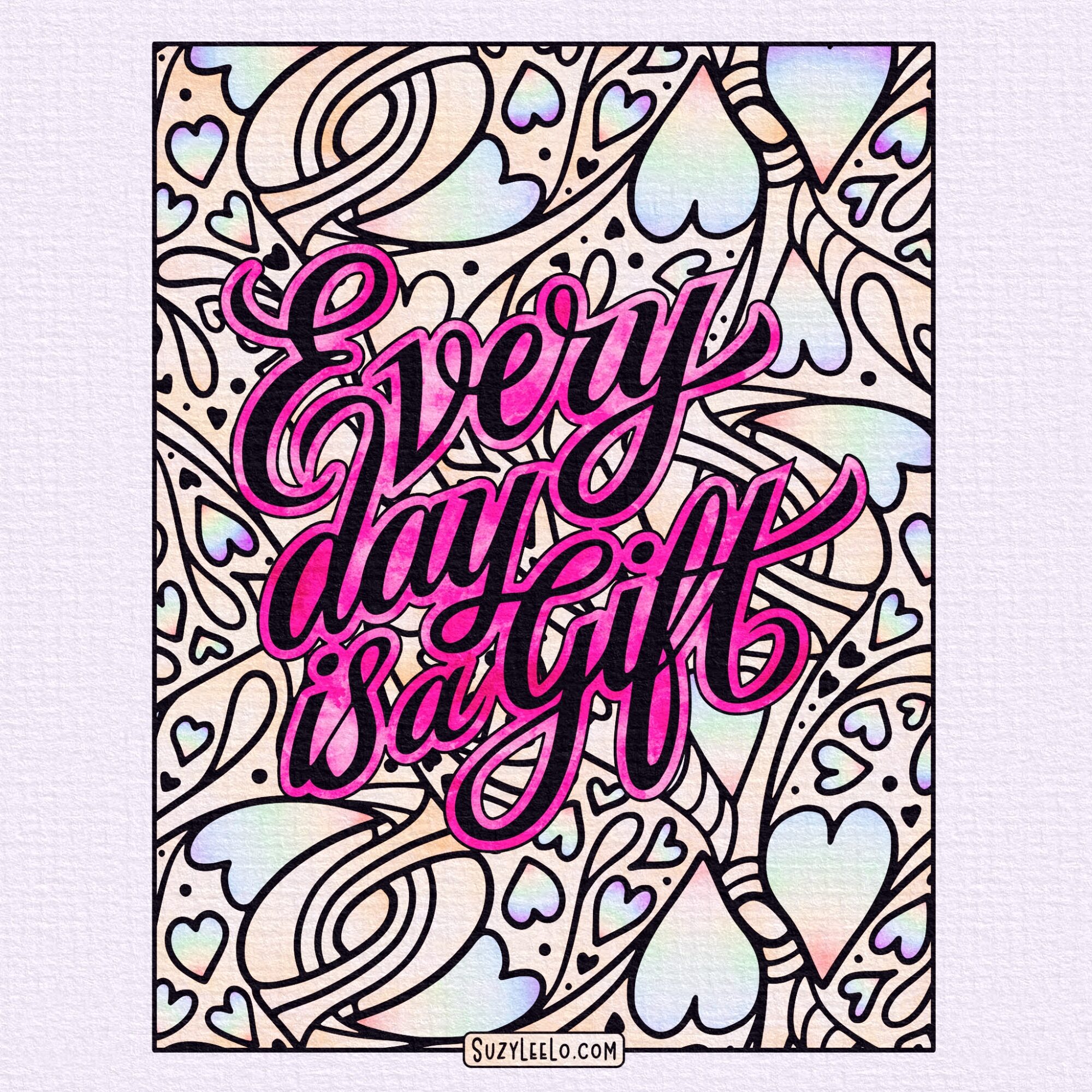 Grateful Quote Coloring Page by Suzy LeeLo