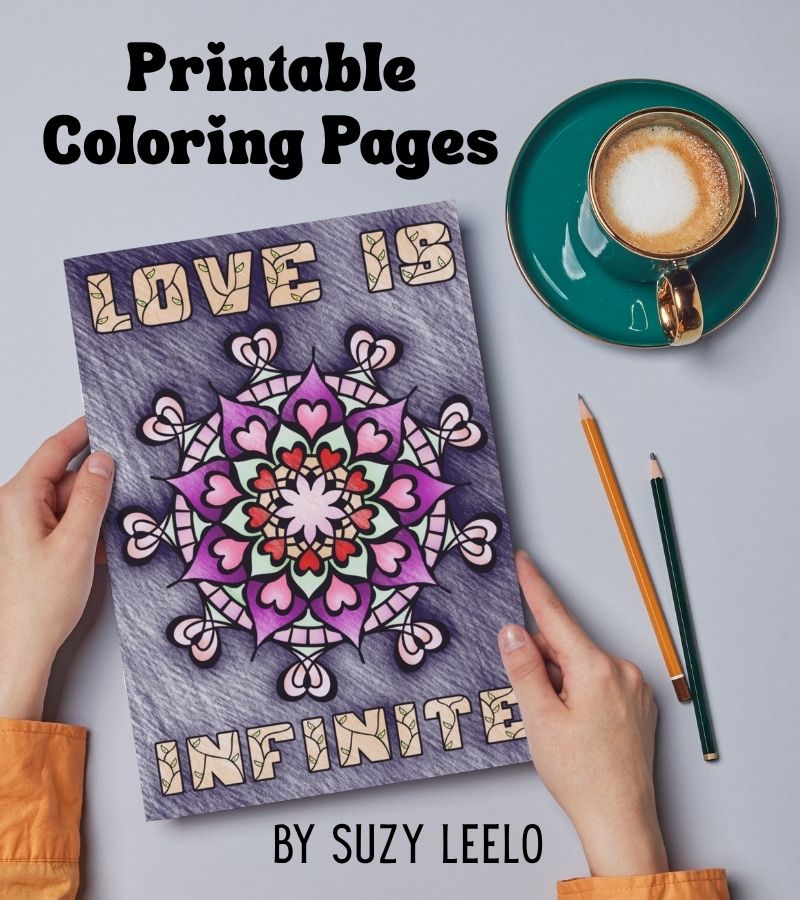Printable coloring pages by Suzy LeeLo — relaxing, creative designs for all ages